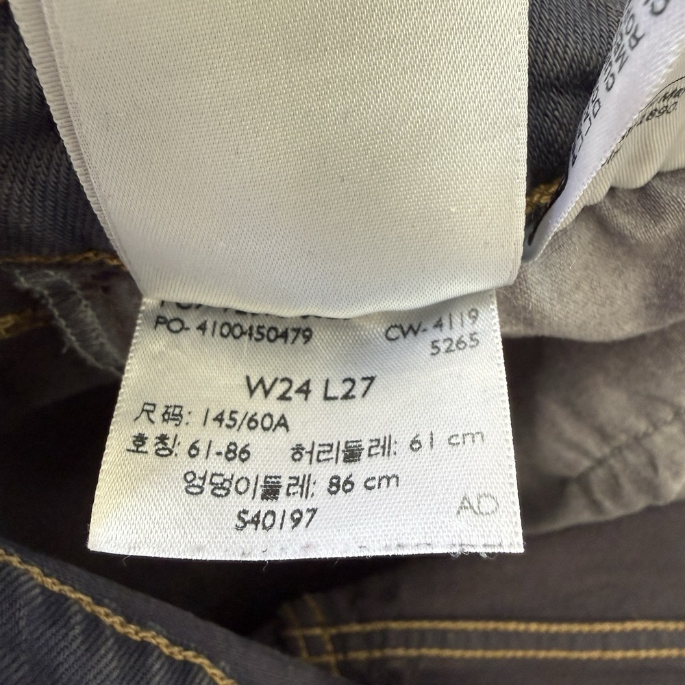Levis Ribcage Straight Jean Size W24 L27 Gray High Rise Button Fly Cropped Retro - Picture 8 of 13